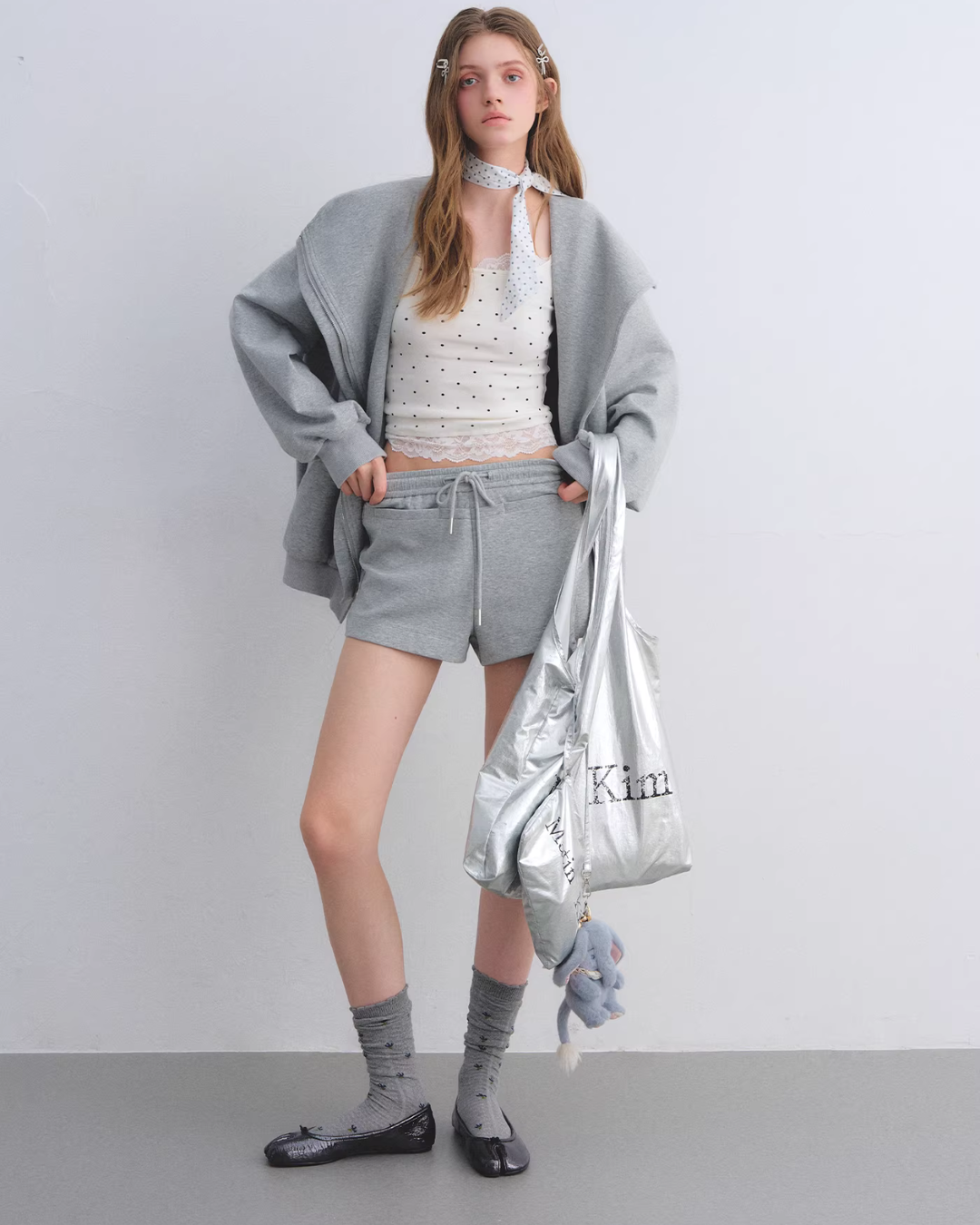 Oversized Collar Zip-Up Hoodie / Flare Sweatpants  ASG0083