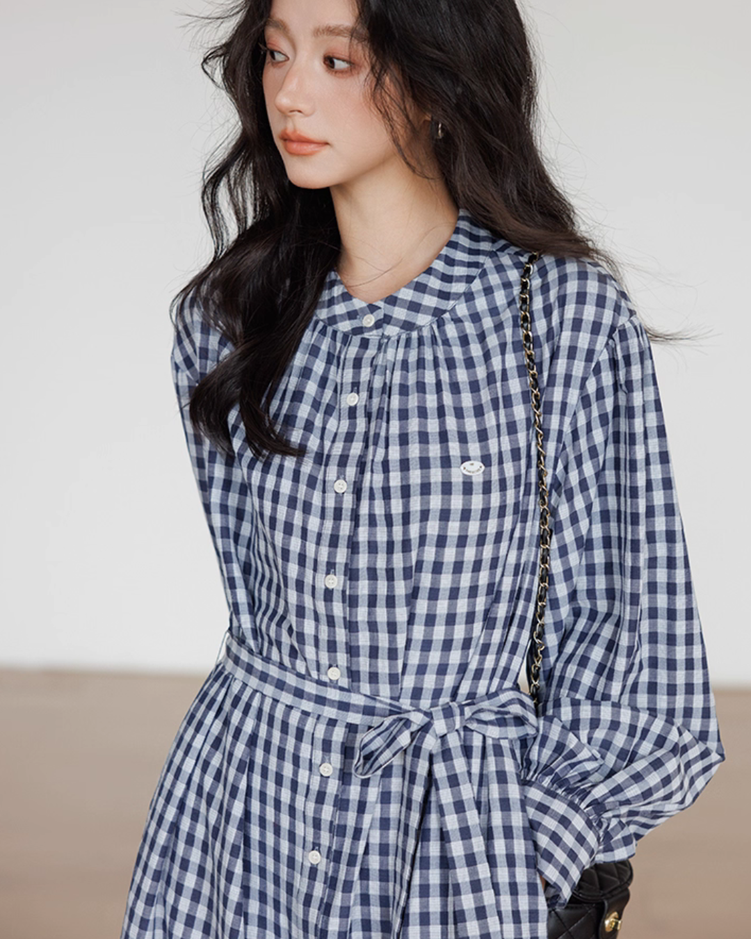 Ribbon Gingham Check Dress VAS0145