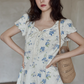 Puff Sleeve Floral Mini Dress  SMS0021