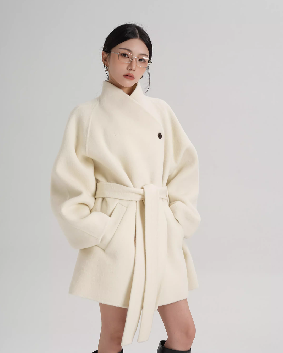 Mid Length Belted Wool Coat SRS0363