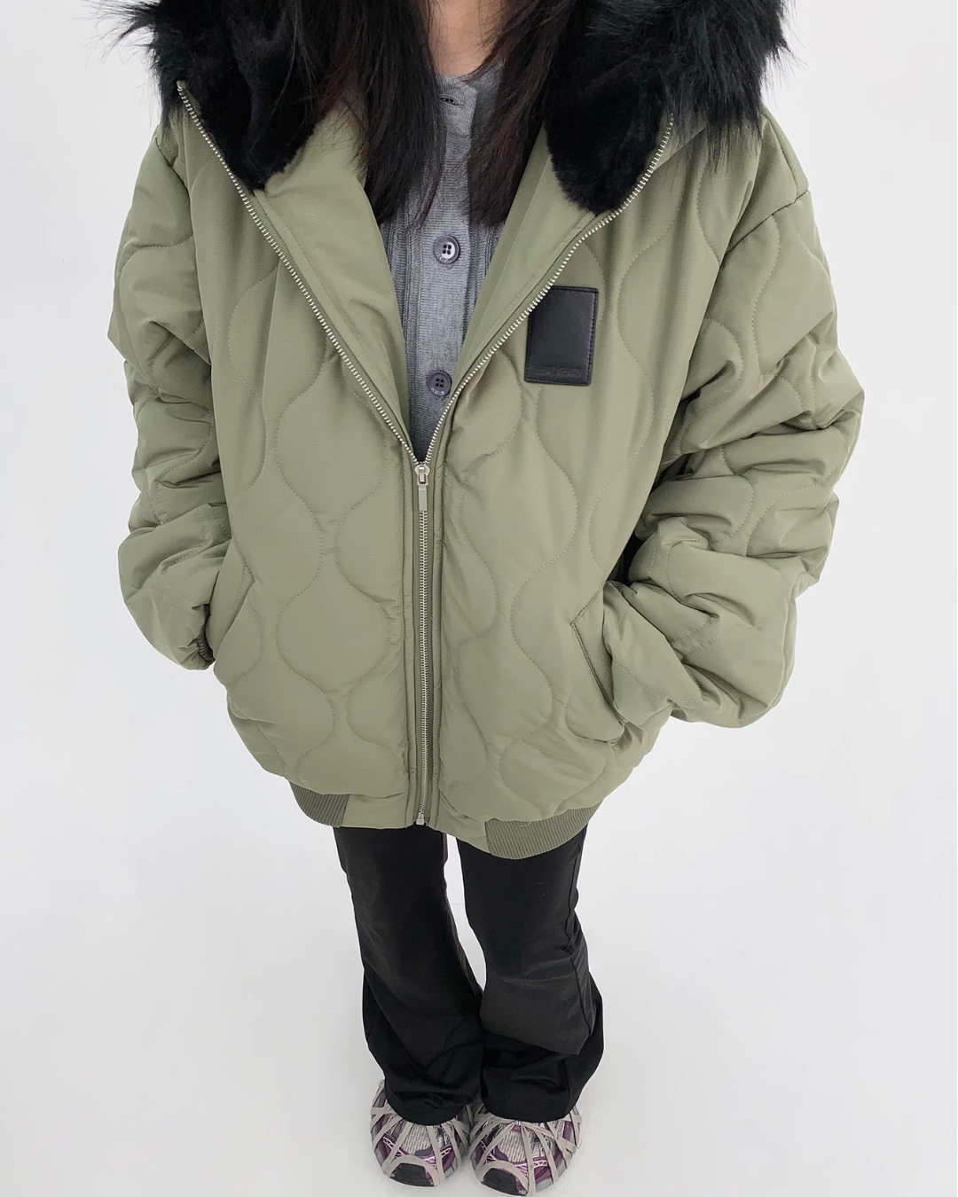 Wave Quilted Fur Jacket YLS0704