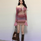 Off Shoulder Gradient Tight Dress LAS0026