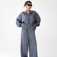 Dark Blue Drape Shirt / Waide Long Pants  ACS0264