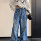 Plaid Wide-Leg Jeans YLS1019