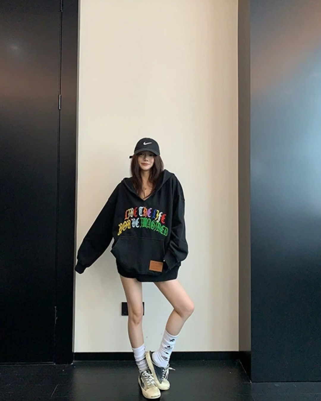 Key Neck Rainbow Logo Sweat Hoodie YLS1058