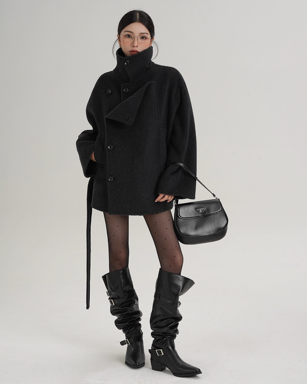 Stand Collar Wool Trench Coat SRS0376