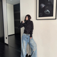 High-Neck Hooded Zip-Up Hoodie YLS1057