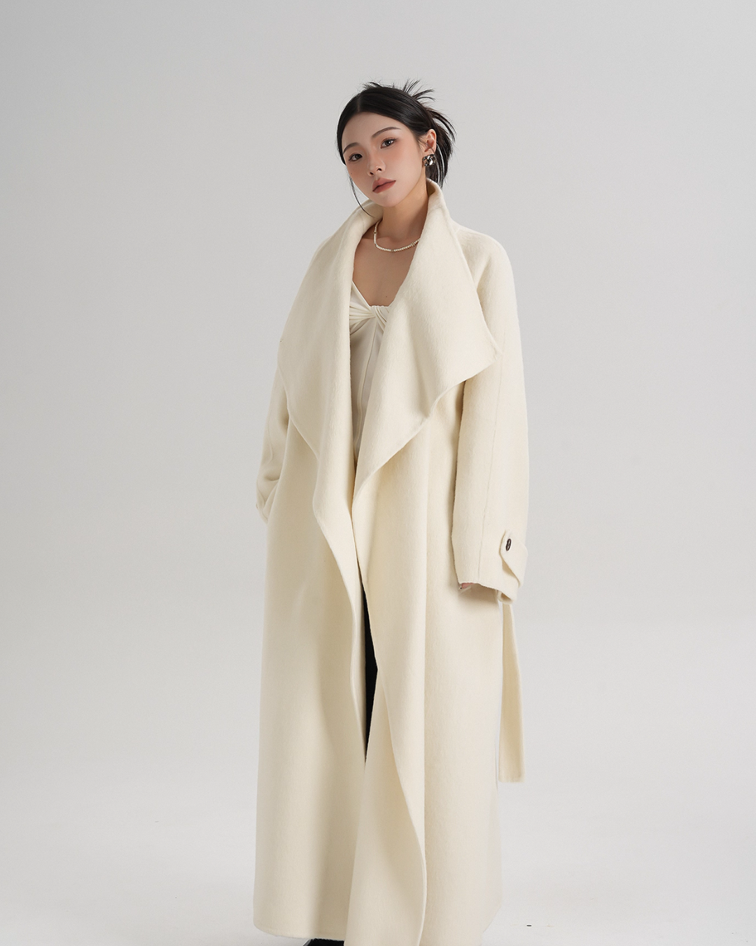 Tie Waist Wool Coat SRS0362