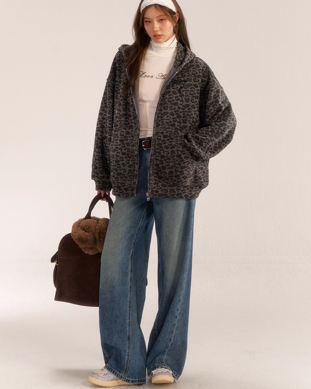 Leopard Print Knit Cardigan ASG0057