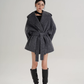 Open Collar Long Coat SRS0414