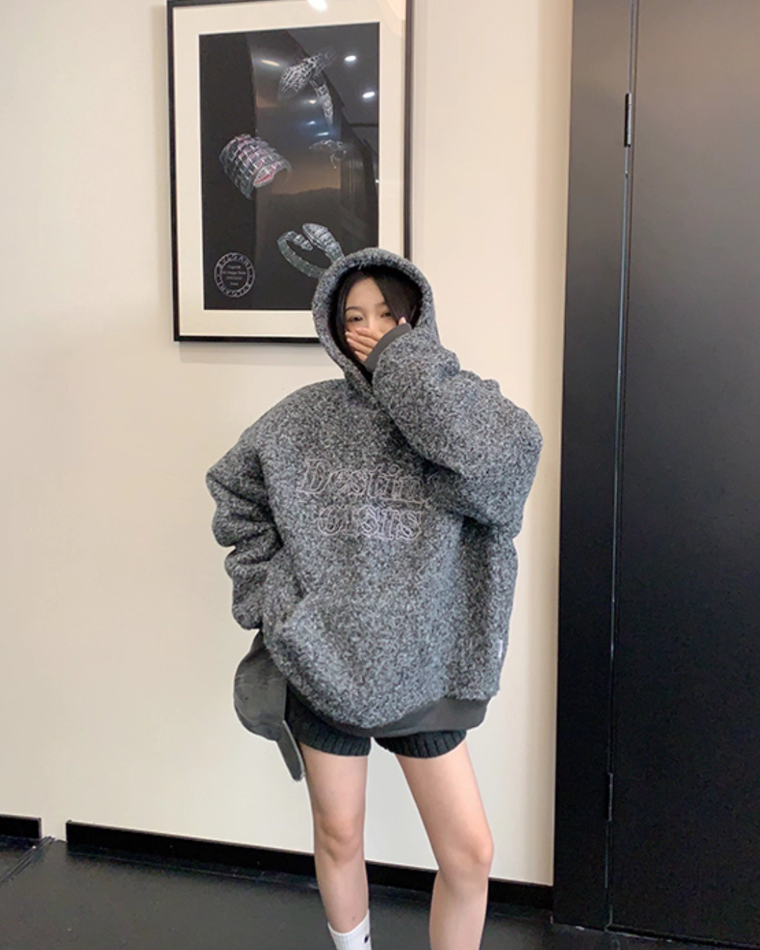 Retro Tweed Pullover Hoodie YLS1013