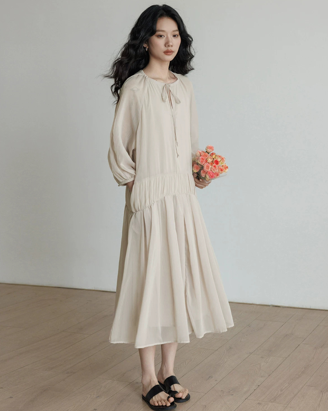 Feminine Tiered Long Dress VAS0197