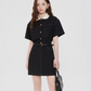 French Collar Denim Dress LSN0006