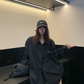 Relaxed Black Long-Sleeve Shirt YLS1028