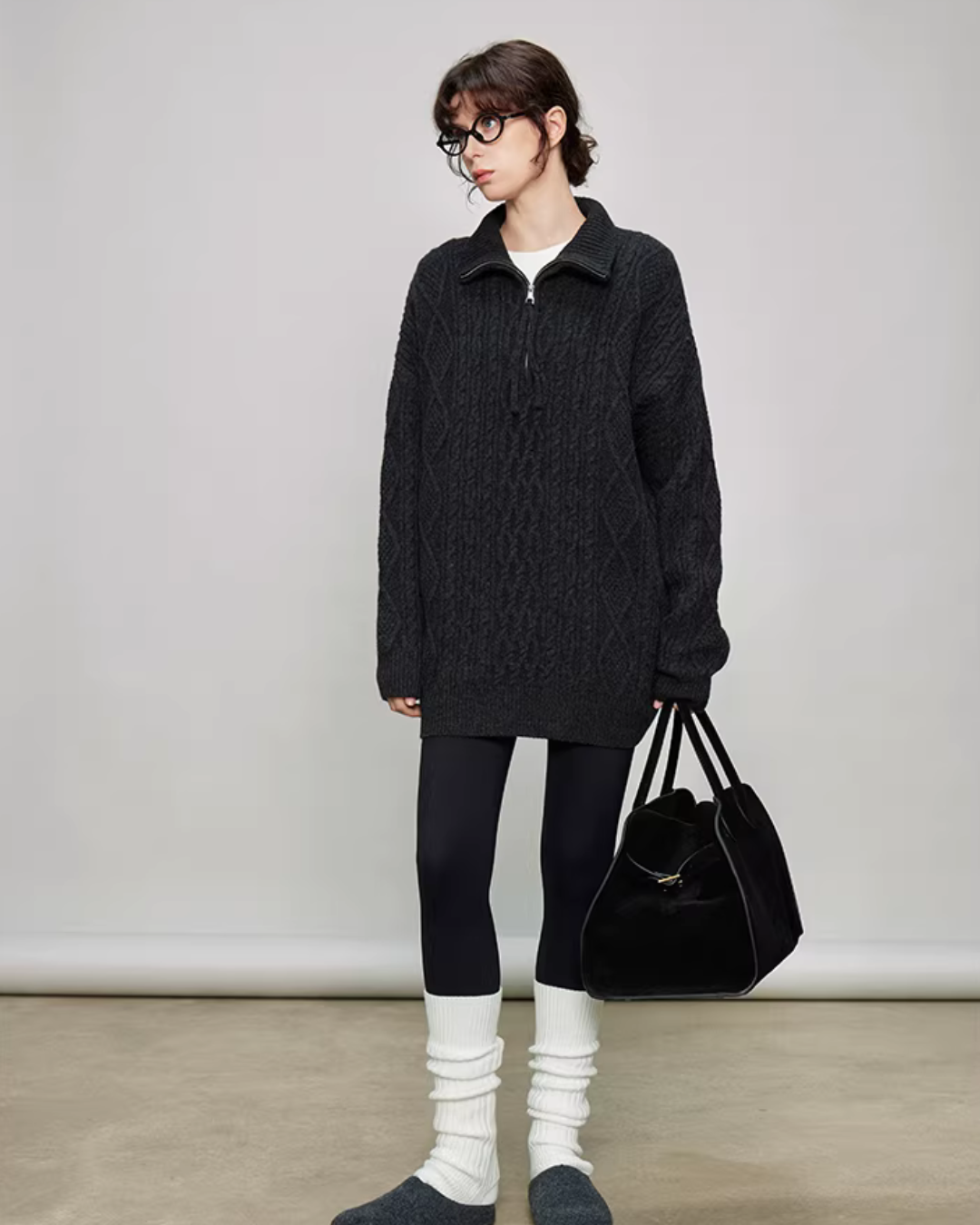 Half-Zip Cable Knit TEO0007