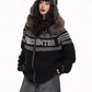 Fur Hood Retro Knit Cardigan FEC0002