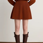 Sparkling Collar Knit Top / Knit Pleated Skirt DPY0075