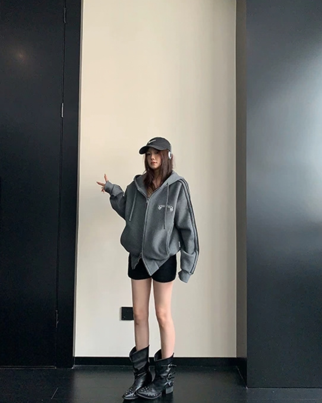 Side Line Double Zip Big Hoodie YLS1053