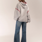 Half Button Ribbon Hood Top ASG0015