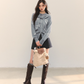Dog Embroidery Round Neck Knit Cardigan ASG0070