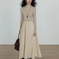 Mock Neck Top Docking Flare Skirt VAS0183