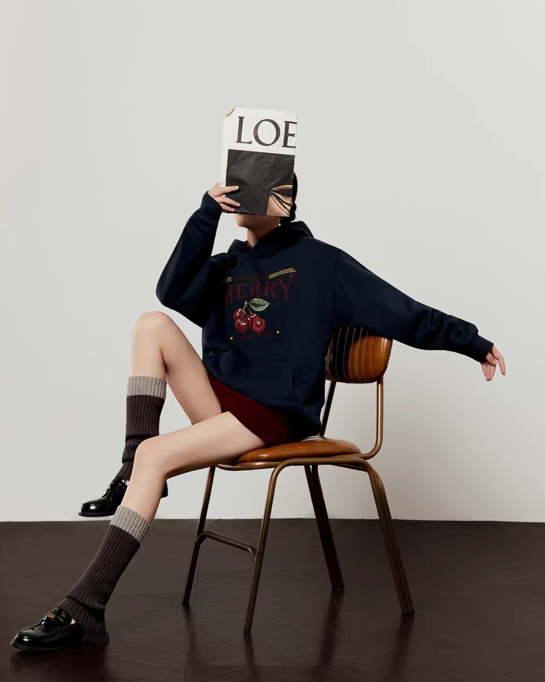 Cherry Print Hoodie LLA0601