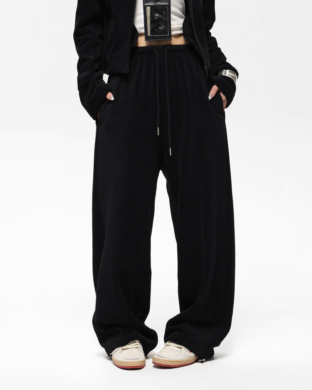 Retro Stand Collar Short Jacket / Sweatpants ACS0302