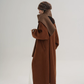 Collarless Coat with Checkered Scarf SRS0405