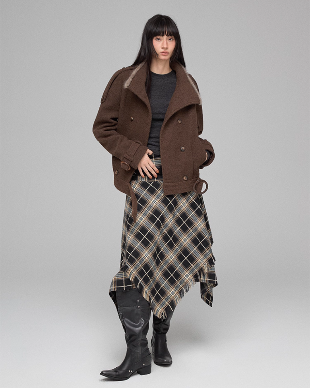 Stand Collar Short Jacket TRK0002