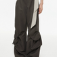 Gingham Sash Belt Wide Cargo Pants EZK0104