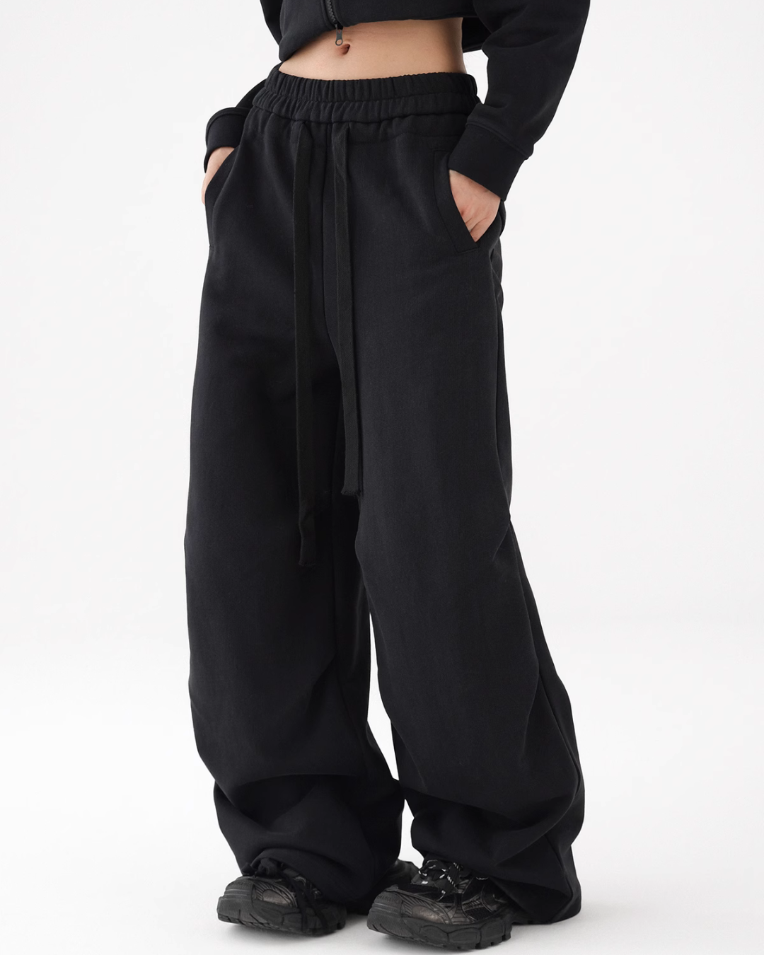 Stand Collar Zip Jacket / Casual Wide Pants ACS0227