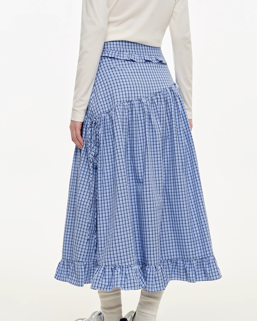 Retro Check Patchwork Jacket / A-Line Skirt MDB0011