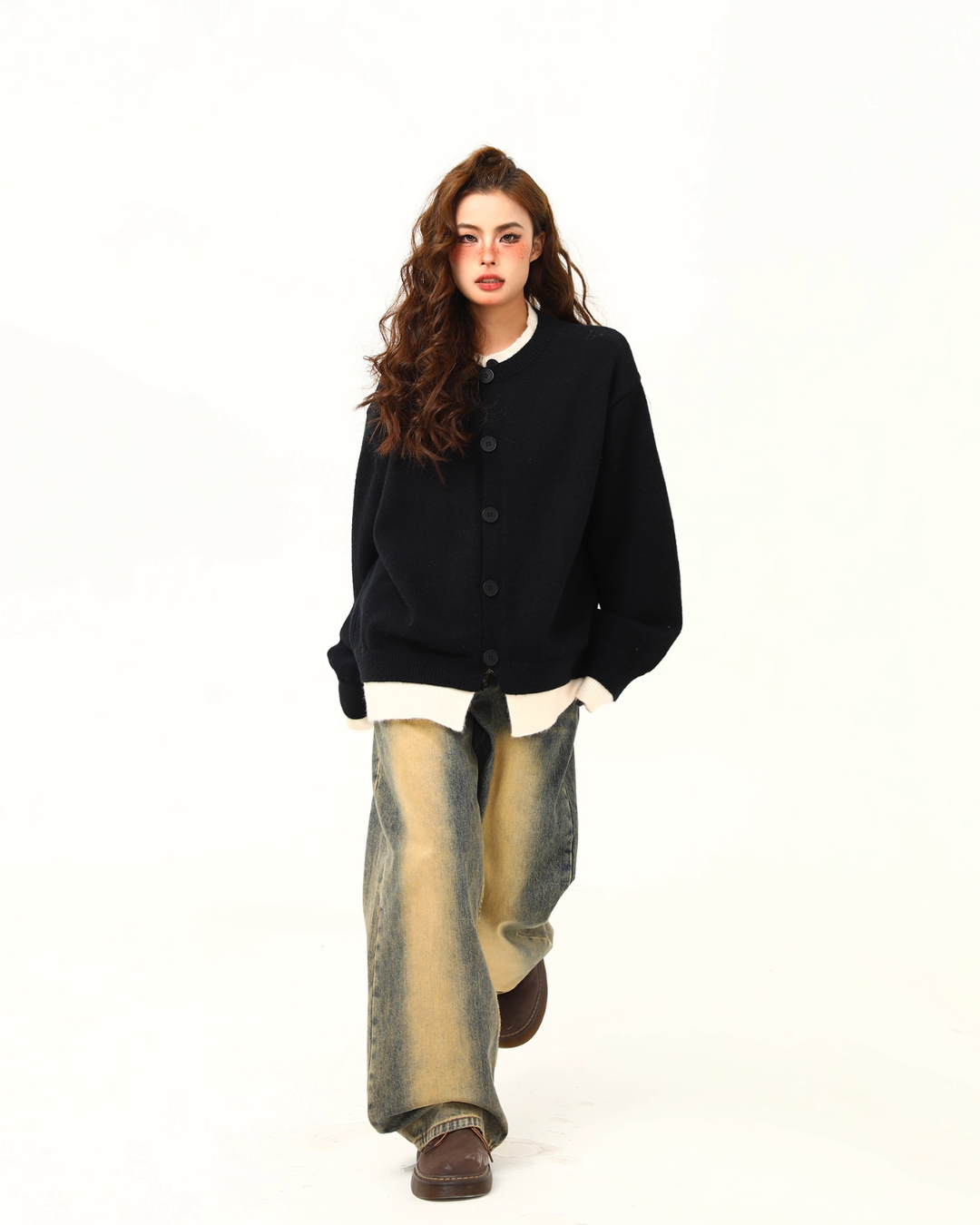 Round Neck Knit Cardigan WDZ0035