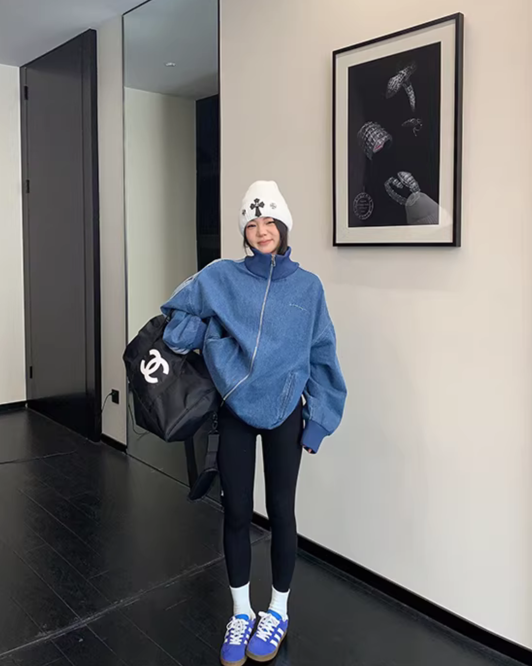 Sideline Denim Track Jacket YLS1017