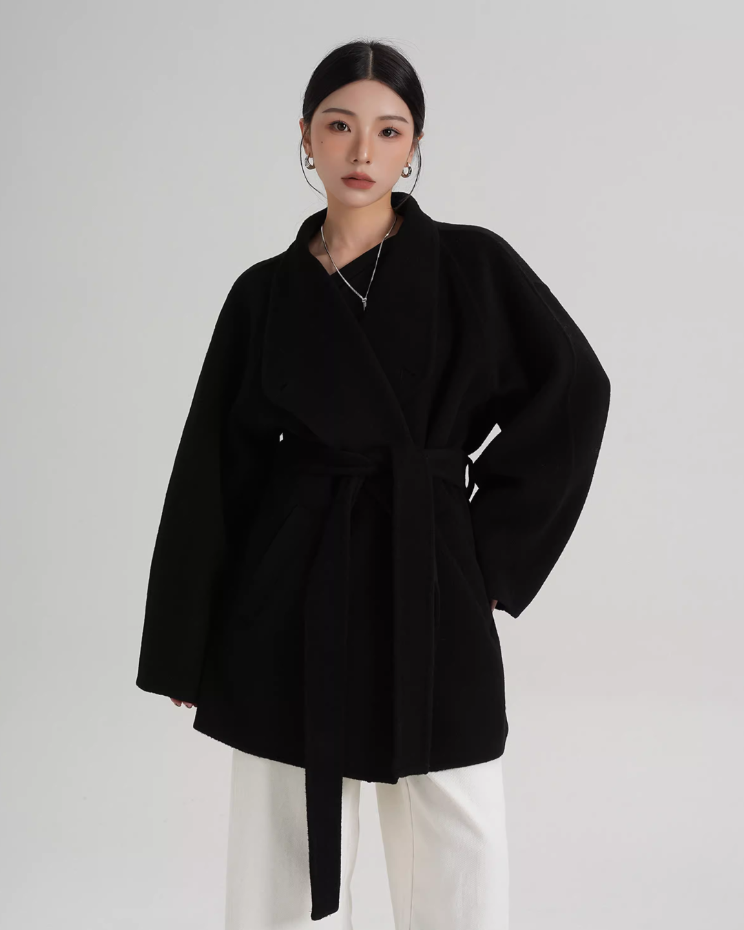 Stand Collar Mid-Length Coat SRS0355