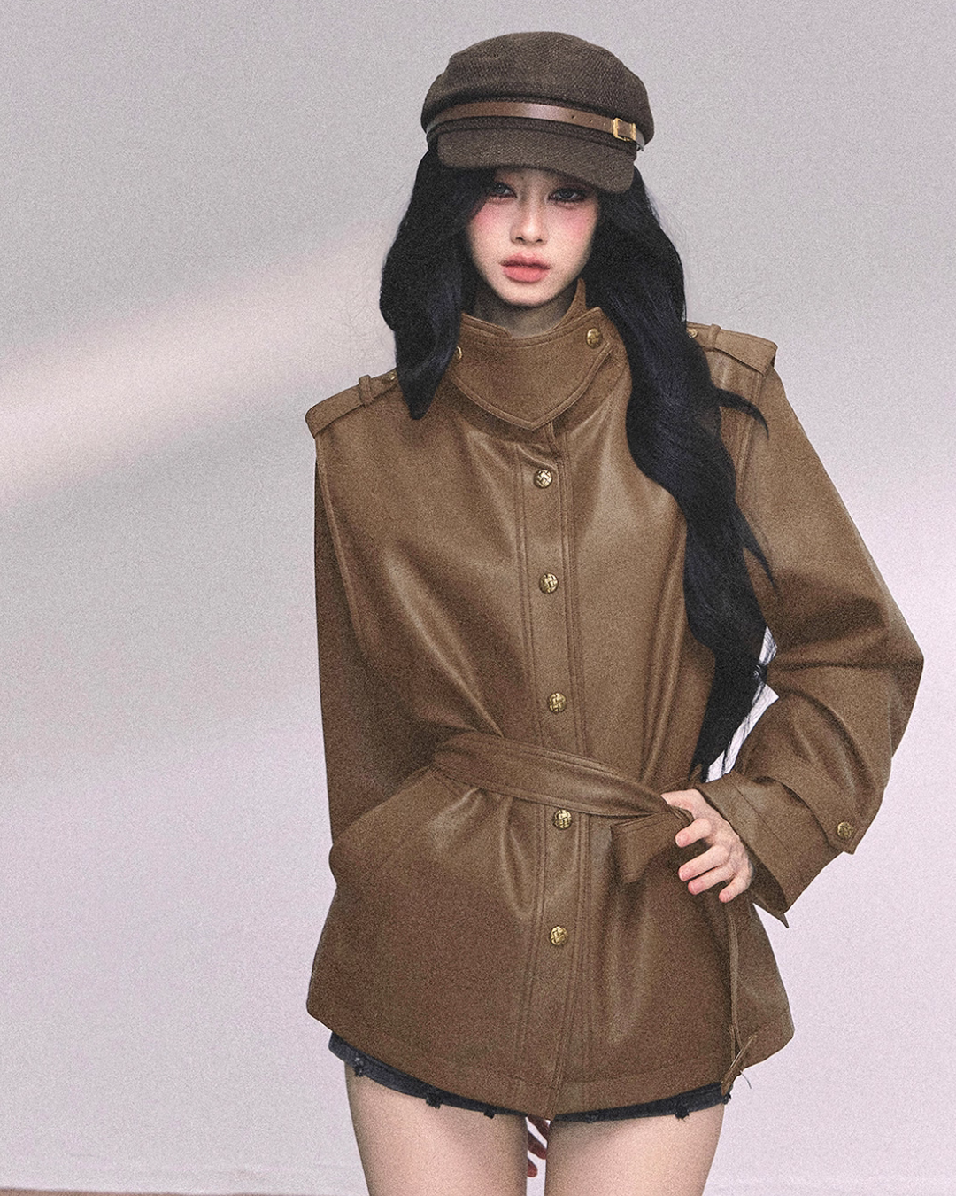 Retro Oversized Leather Jacket LAS0048