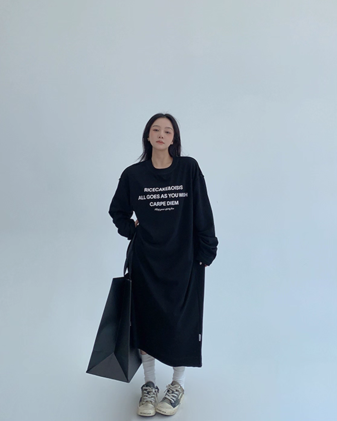 Logo Print Oversized Dress YLS0931