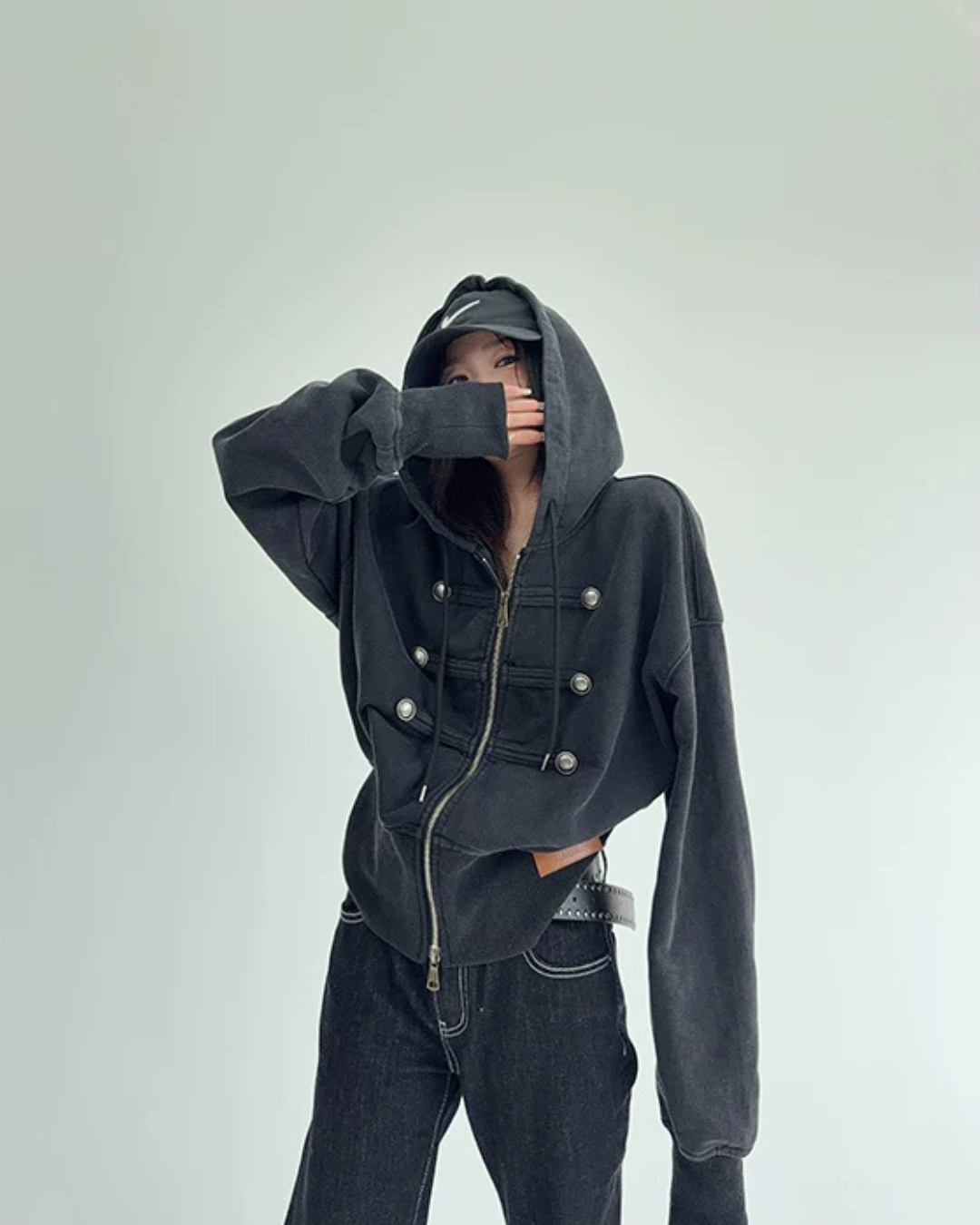 Napoleon-Style Zip-Up Hoodie YLS1071