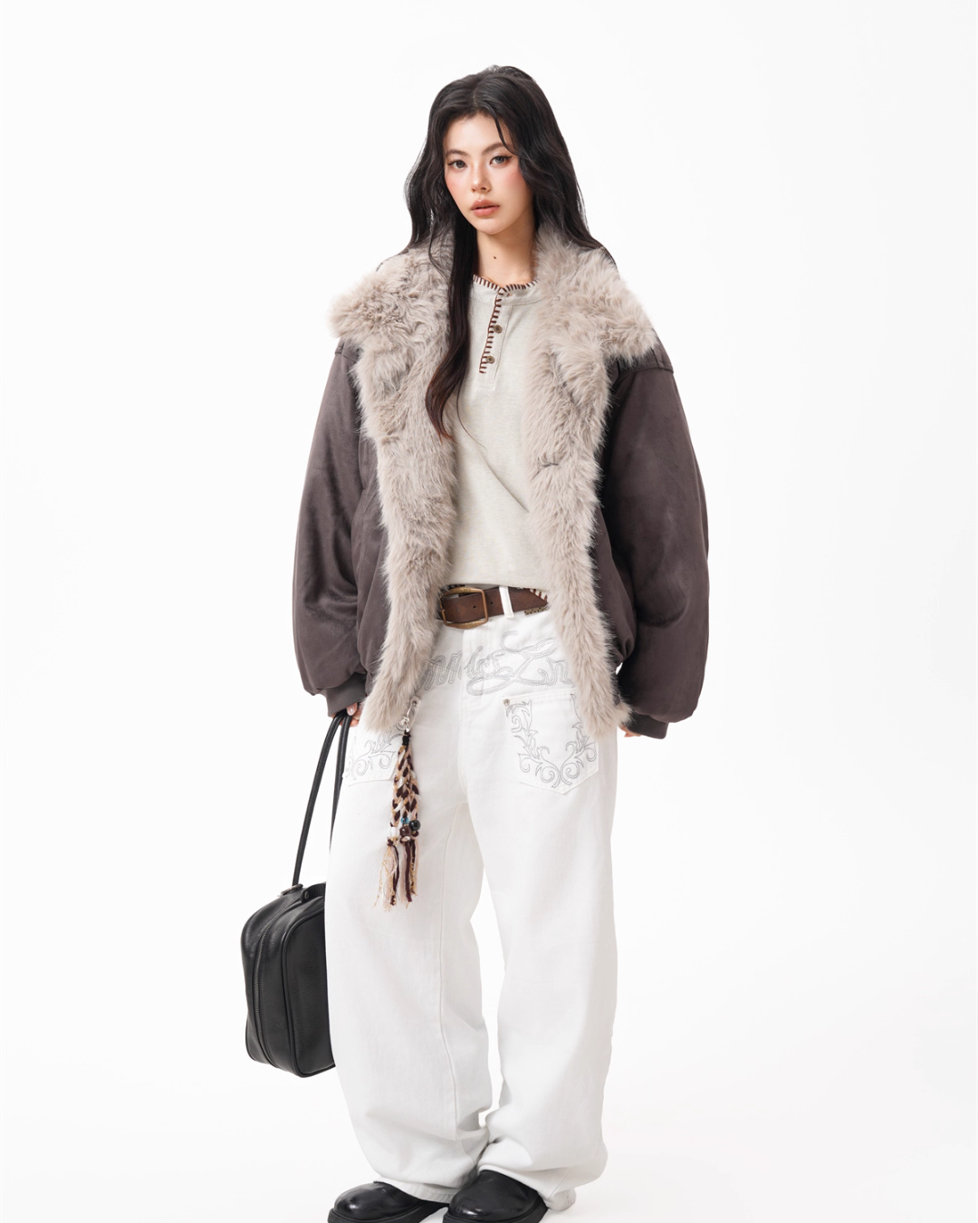 Fur Collar Suede Jacket BWA0002