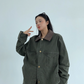 Leather Collar Military Jacket YLS0914