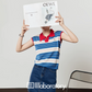 Marine Sleeveless Knit Top / Denim Mini Skirt LLA0505