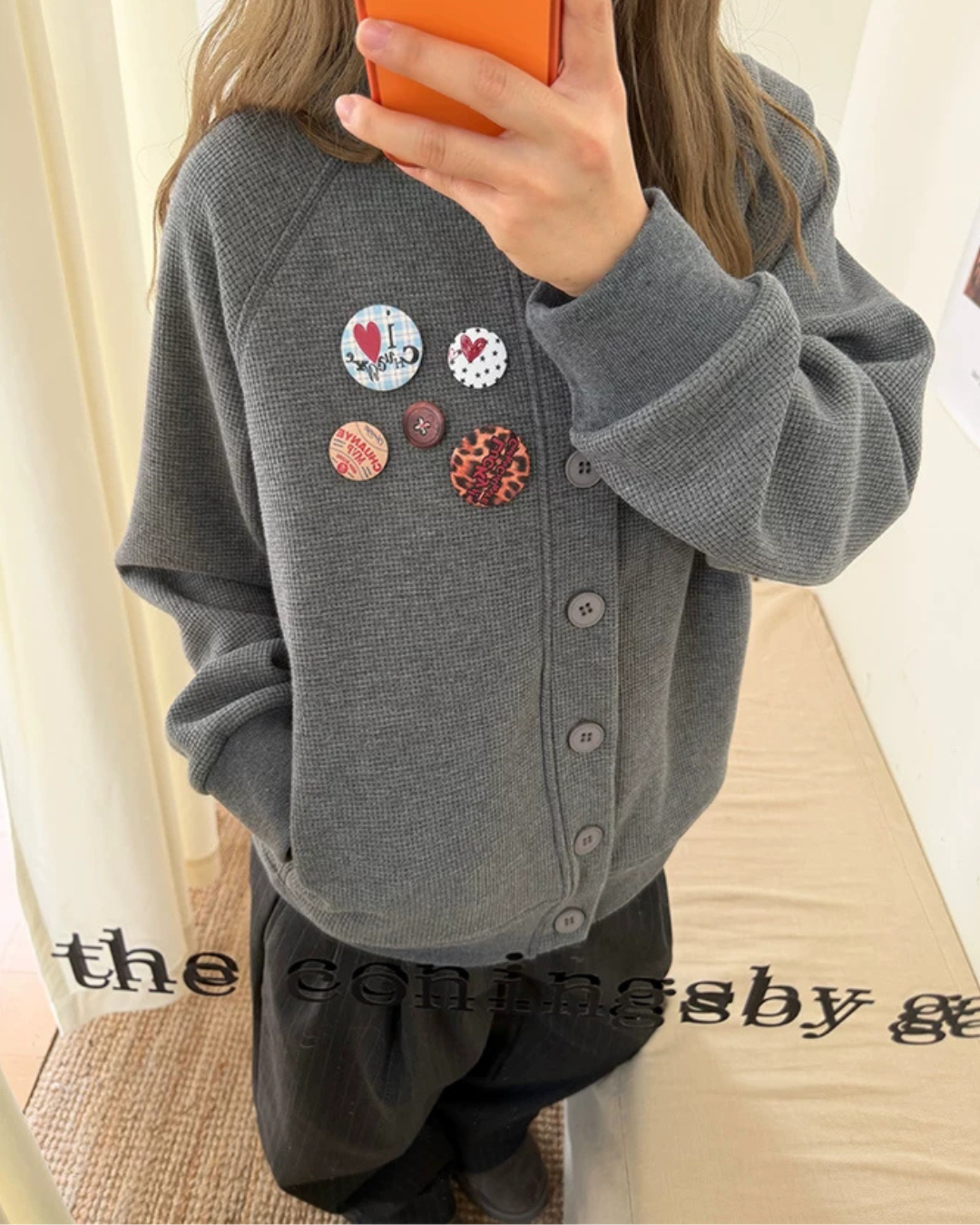 Waffle Badge Fleece-Lined Hoodie CYE0104