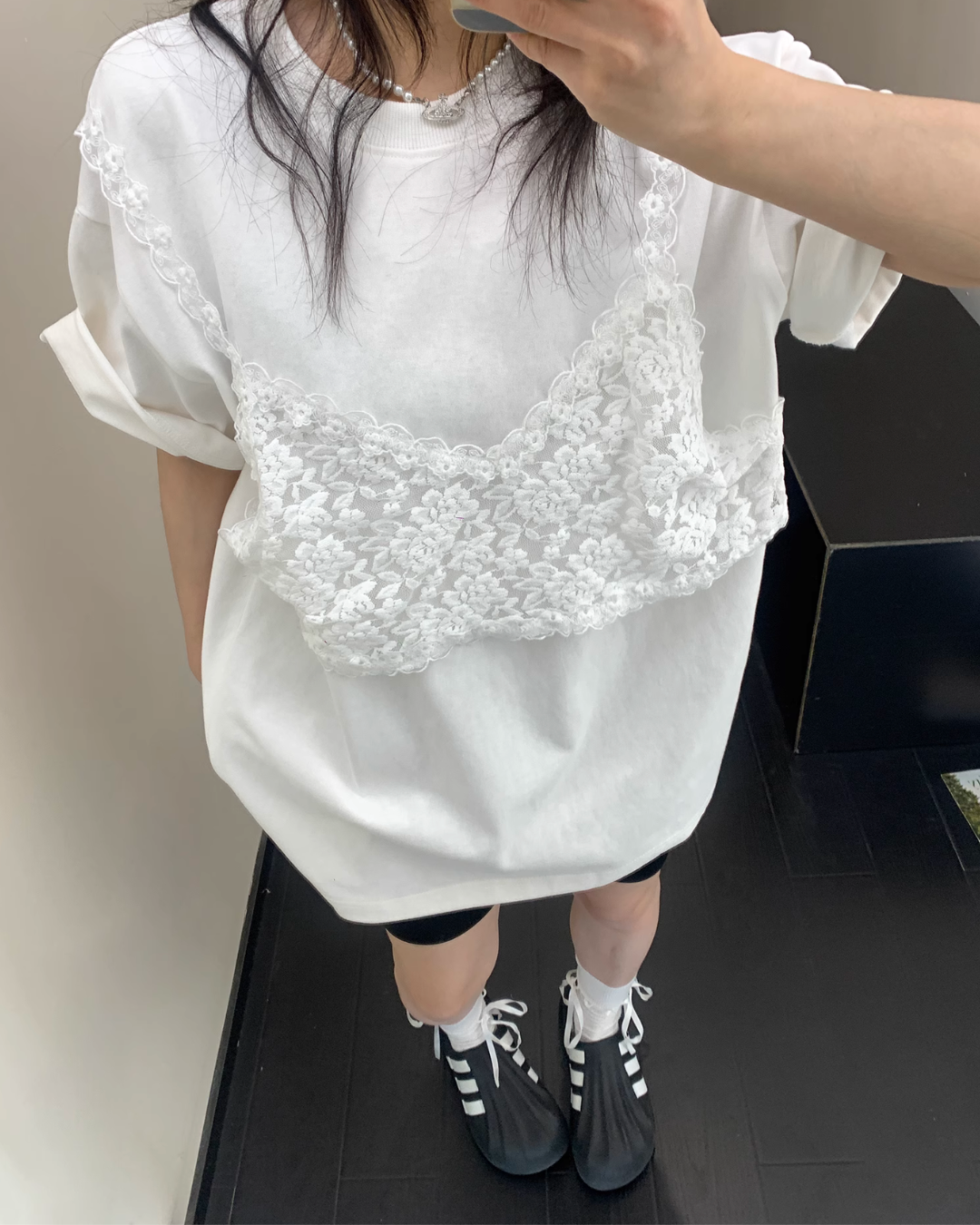 Race Bustier Layered Style T-shirt YLS0877