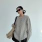 Round Neck Cable Knit Cardigan YLS0978