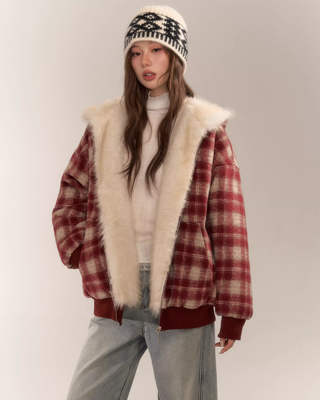 Reversible Check Fleece Jacket ASG0060