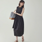 Black Waist Belt Sleeveless Dress AMU0029