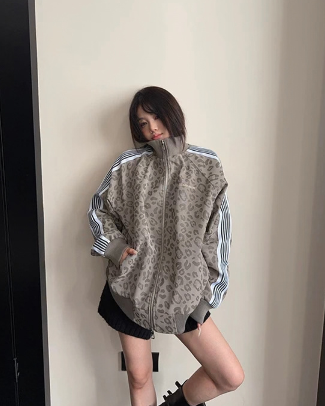 Sideline Leopard Track Jacket YLS1050