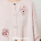 Heart Patch Shaggy Knit Cardigan / Pink Mini Skirt LLA0592