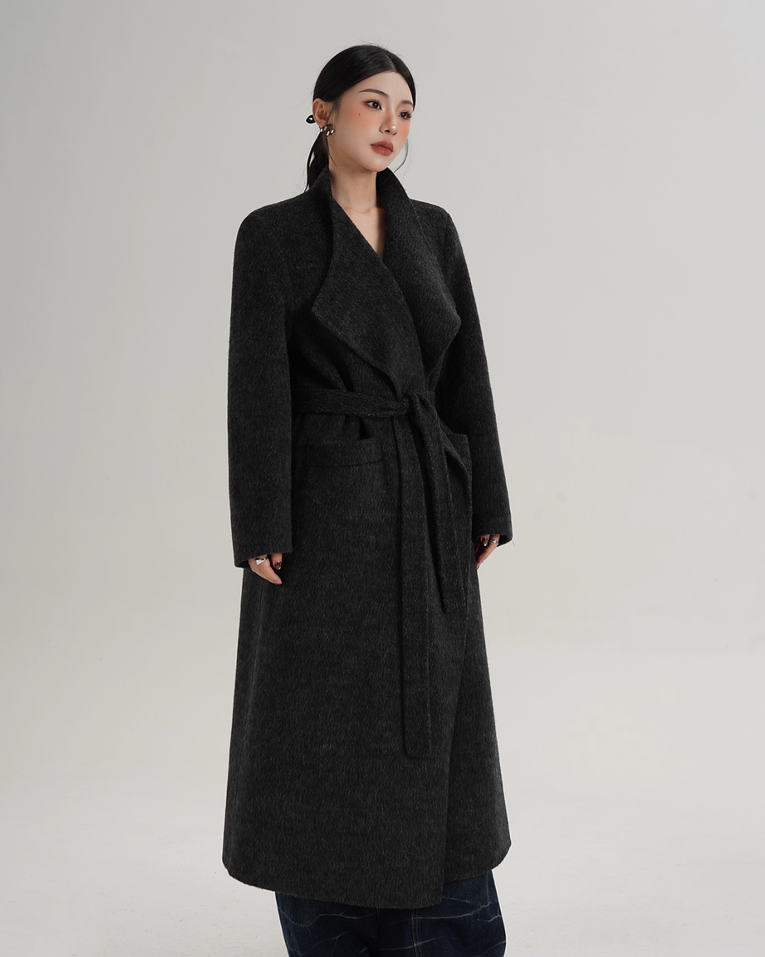 Waist Belt Wool Coat SRS0389