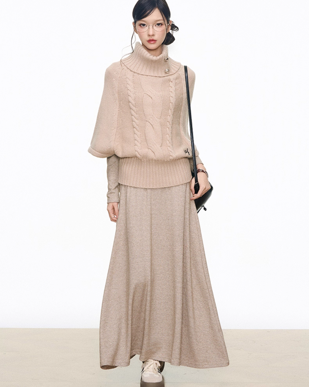 High-Neck Knit Top / Mini Skirt / Tight Long Dress / High-Neck Long Sleeve T-Shirt WEO0070